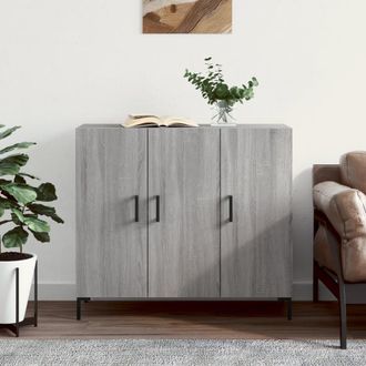 vidaXL Vidaxl - Aparador De Madera De Ingenier&iacute;a Gris Sonoma 90x34x80 Cm