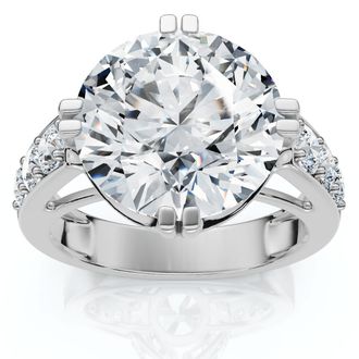 Pompeii3 Certified 4 1/2Ct Bauer Diamond Engagement Ring 14k Gold Lab Grown