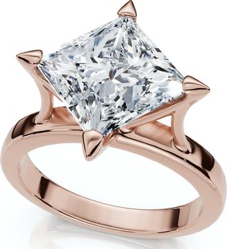 Pompeii3 Certified 3Ct Princess Cut Diamond Solitaire Engagement Ring 14k or Pt Lab Grown