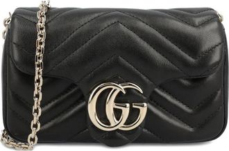 Gucci GG Marmont gewatteerde mini-tas - Zwart