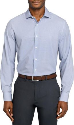 W.R.K Regular Fit Octagon Geo Performance Dress Shirt in White/Blue at Nordstrom, Size 17.5R