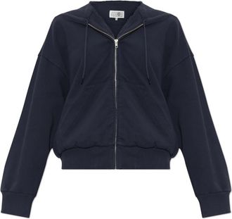 Maison Margiela Oversized Sweatshirt - Dames - Vesten met rits - Blauw - XS - Katoen - Hoodies & sweatvesten