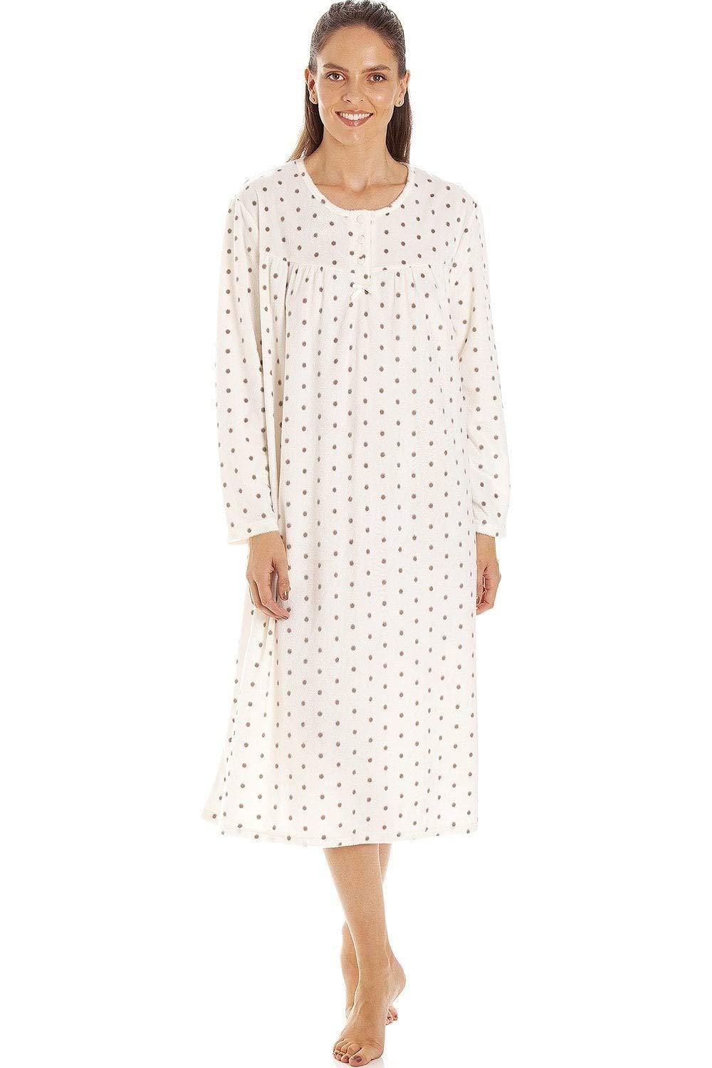 Women's Plaid Flannel Nightgown Long Sleeve V-Neck Nightgown With Pock