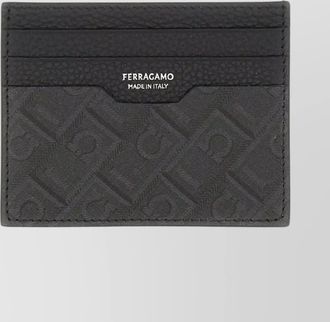 Ferragamo logo textured card holder