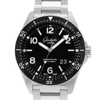 Glash&uuml;tte Original Pre-owned Glashutte Original Seaq Panorama Date Black Dial Mens Watch 1-36-13-01-80-70