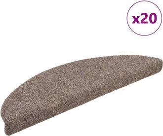 vidaXL Vidaxl - Felpudos Autoadhesivos Para Escaleras, 20 Unidades, 56 X 17 X 3 Cm, Beige, Semicirculares