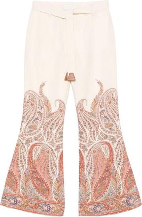 Zimmermann Rhiannon Flare Pant - Dames - Wijde Broeken - Veelkleurig - M - Katoen - Broeken