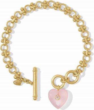 Julie Vos Womens Heart Link Bracelet In Pink Quartz