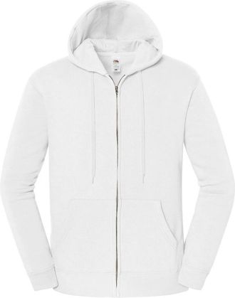 Fruit Of The Loom Fruit of the Loom Unisex Volwassen Iconische Premium Volledige Rits Hoodie (Wit)