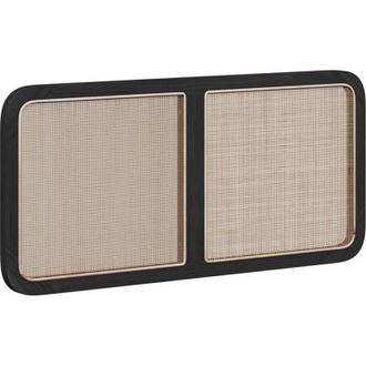 vidaXL Cabecero Con Cabecera Negro 120 X 55 X 3 Cm Rat&aacute;n Vidaxl