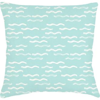 Anaya with Love Wave Pool Aqua Linen Euro Pillow 26x26 with Down Insert at Nordstrom