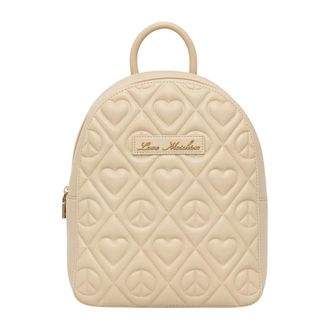 Love Moschino Rugzak van kunstleer met reli&euml;f - Dames - Tassen - Beige - Maat: ONE Size Leer