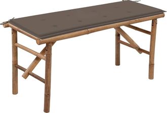 vidaXL Vidaxl - Banco De Jard&iacute;n Plegable Con Coj&iacute;n Bamb&uacute; 118 Cm
