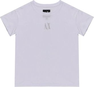 A|X Armani Exchange Tops, Dames, Wit, L, Katoen, Relaxed Fit Katoenen T-shirt