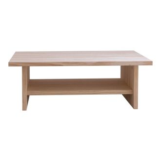 Naan Furniture Mesa de centro rectangular de madera maciza 100 cm sin barnizar