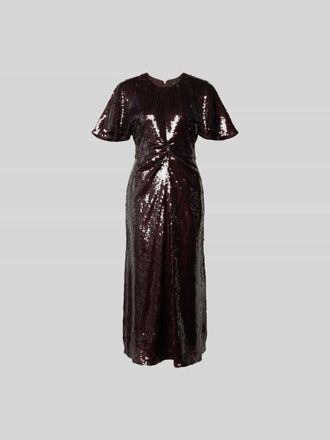 Rotate Midikleid mit Allover-Pailettenbesatz in Schoko, Gr&ouml;&szlig;e 34