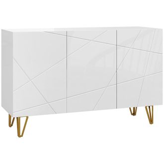 HOMCOM Aparador 120x40x75 cm blanco brillante