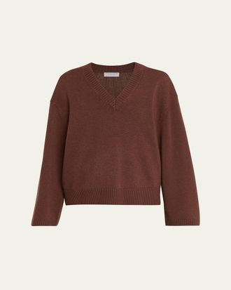 Majestic Filatures V-Neck Relaxed Merino Wool Sweater