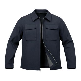 Brixtol Textiles Light Jackets, male, Blue, Size: 2XL Murray Linen Overshirt