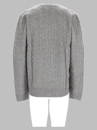 Polo Ralph Lauren Cable-Knit Wool Cashmere Cardigan - Grey