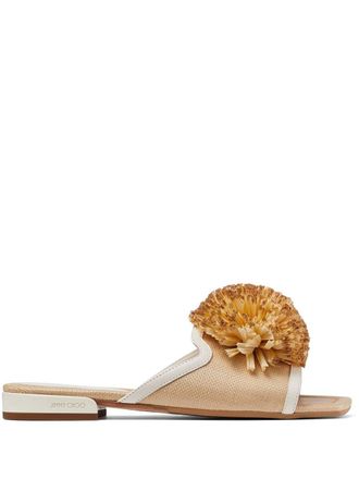 Jimmy Choo London Mules Nako con pompon - Toni neutri