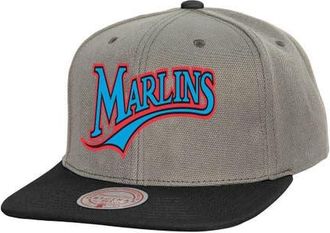 Mitchell & Ness Mens Mitchell & Ness Gray Florida Marlins Cooperstown Collection Basic Flip Snapback Hat at Nordstrom