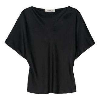 Róhe T-Shirts, female, Black, M, Satin Top