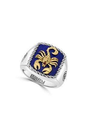 Effy Two-Tone Lapis Lazuli & Ruby Scorpion Signet Ring in Blue Multi at Nordstrom Rack, Size 10