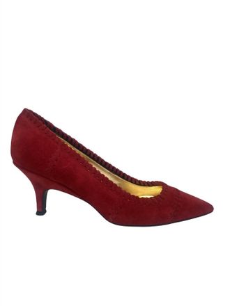Suzanne Rae Womens Alcott Whip Stitch Pump Heels In Red