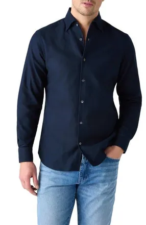 Robert Talbott Morgan Giro Inglese Shirt in Navy at Nordstrom, Size X-Large - 35