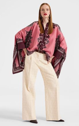 La DoubleJ Foulard Shirt in Oltrarno Plac&eacute;e Pink at Nordstrom, Size Medium It