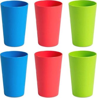 OEM Juego De 6 Vasos Irrompibles - Reutilizables Para Camping Y Para Ni&ntilde;os - Vasos De Pl&aacute;stico De 275 Ml