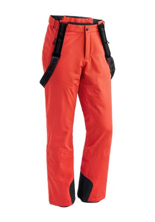 Maier Sports Skihose MAIER SPORTS Anton 2.1, Herren, Gr. 26, Kurzgr&ouml;ssen, feuerrot, 100% Polyester, Hosen Skihose, Herren Schneehose mit Hosentr&auml;gern, wind/wasserd