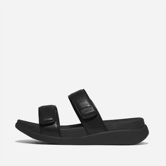 FitFlop Womens F Mode Go Adjustable Two Bar Slides In Black