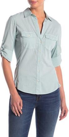 James Perse Three-Quarter Sleeve Button-Up Shirt in Lucite at Nordstrom Rack, Size 0