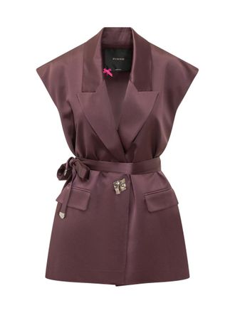 Pinko Wine Solid Peak Lapel Blazer