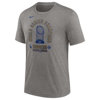 Nike Los Angeles Dodgers 2025 World Series Champions Nike Mens MLB T-Shirt in Grey | NJFD06GLDW-QL1