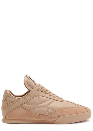 Chlo&eacute; Kick Panelled Leather Sneakers - Tan - 38 (IT38 / UK5)