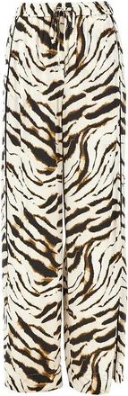 Ganni Pantalones de sat&eacute;n con estampado de cebra - Trousers - Mujer - Multicolor - S