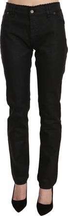 John Galliano Mid Waist Skinny Cotton Casual blue Womens Jeans