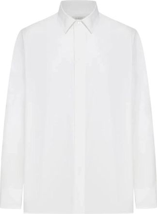 Saint Laurent Cassandre Shirt - Heren - Zakelijke Overhemden - Wit - 2XL - Katoen - Overhemden