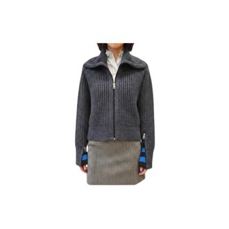 Paul Smith Giacca in Maglia a Coste Chunky - - Knitwear - Donna - Grigio - S
