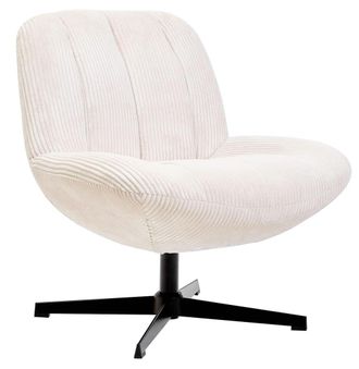 Nordlys Sill&oacute;n giratorio escandinavo en terciopelo beige y metal