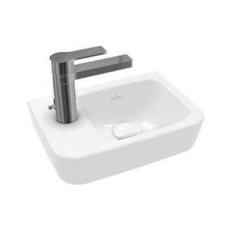 Villeroy & Boch O.novo - Lavamanos Compact 36x25 Cm, Sin Rebosadero, Orificio Para Grifer&iacute;a A La Izquierda, Antibac, Ceramicplus, Blanco Alpino 434237t2