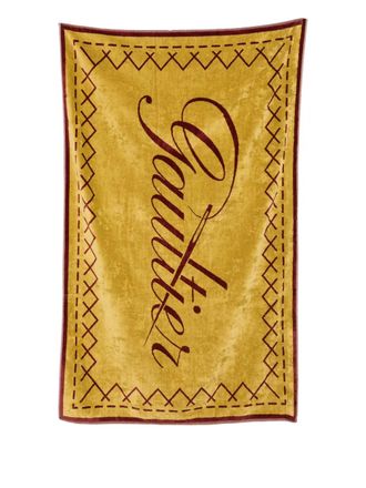 Jean Paul Gaultier Jacquard border towel beach - Geel