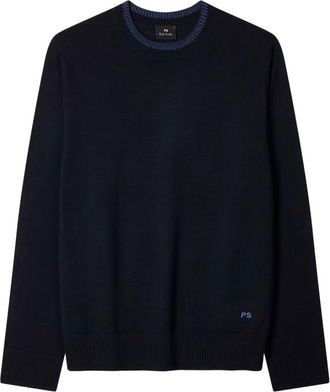 Paul Smith Trui met ronde hals - Heren - Truien - Blauw - Maat: 2XL Wol
