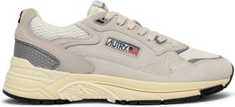 Autry Low-Top Suede and Mesh Sneakers with Silver Accents