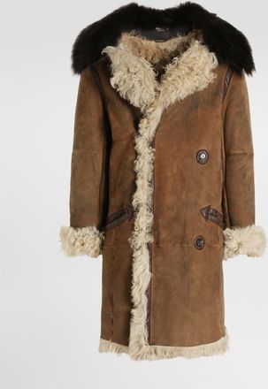Dolce & Gabbana Shearling Coat - Man Coats And Jackets Beige 50