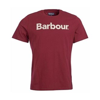 Barbour T-Shirts, male, Red, Size: L Logo Tee