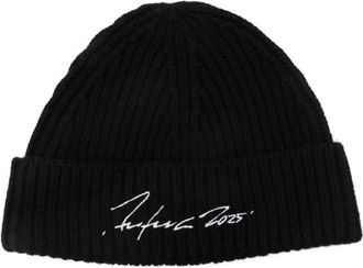 Kenzo Ribbed Signature Beanie - Heren - Hoeden - Zwart - ONE Size - Wol - Accessoires